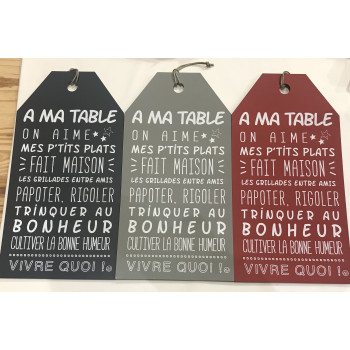 MESSAGE ETIQUETTE "A ma table"